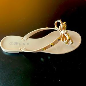 Beige Bow Tie Sandal